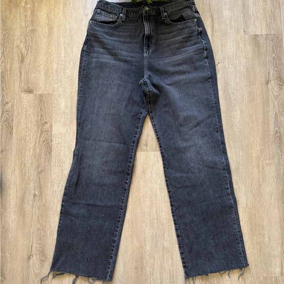 Fashion Nova Black-wash Straight Leg Jeans with raw cut off hem size 13 - Picture 7 of 7